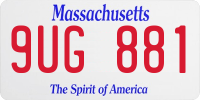 MA license plate 9UG881