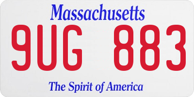 MA license plate 9UG883