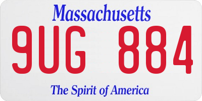 MA license plate 9UG884