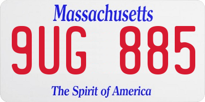 MA license plate 9UG885