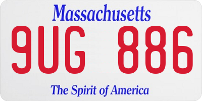 MA license plate 9UG886