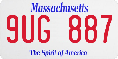 MA license plate 9UG887