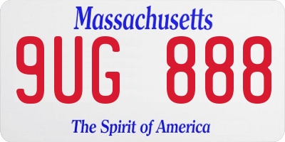 MA license plate 9UG888