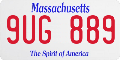 MA license plate 9UG889