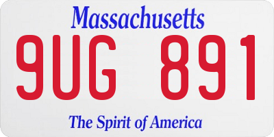 MA license plate 9UG891
