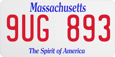 MA license plate 9UG893