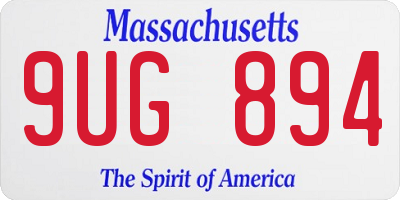 MA license plate 9UG894