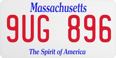 MA license plate 9UG896