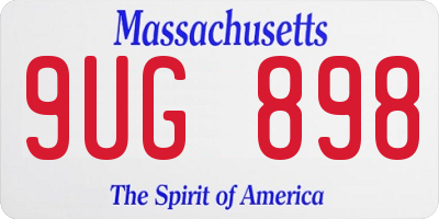 MA license plate 9UG898