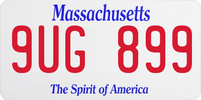 MA license plate 9UG899