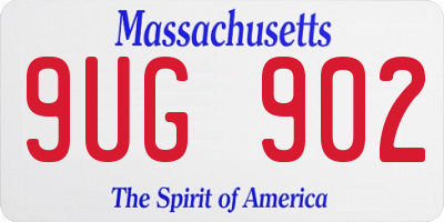 MA license plate 9UG902