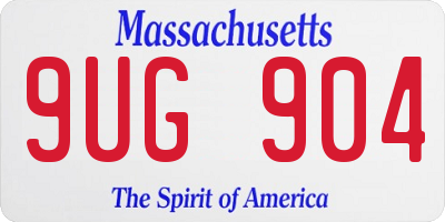 MA license plate 9UG904