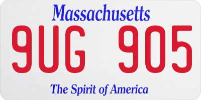 MA license plate 9UG905