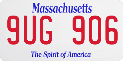 MA license plate 9UG906