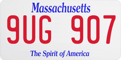 MA license plate 9UG907