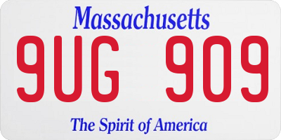 MA license plate 9UG909