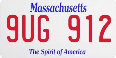 MA license plate 9UG912