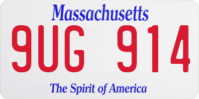 MA license plate 9UG914
