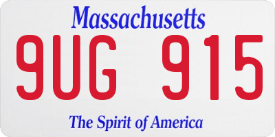 MA license plate 9UG915
