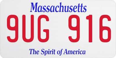 MA license plate 9UG916