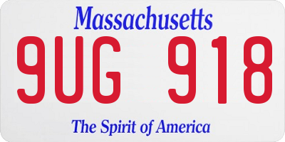 MA license plate 9UG918