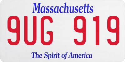MA license plate 9UG919