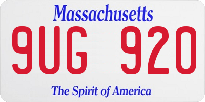 MA license plate 9UG920