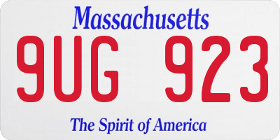 MA license plate 9UG923