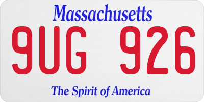MA license plate 9UG926