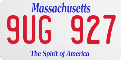 MA license plate 9UG927
