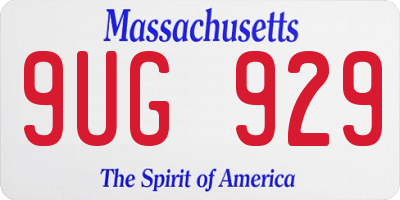 MA license plate 9UG929