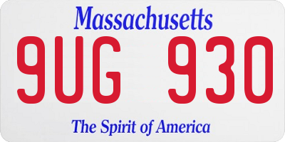 MA license plate 9UG930