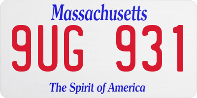 MA license plate 9UG931