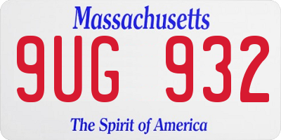 MA license plate 9UG932