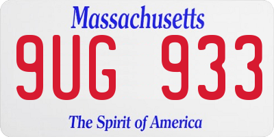 MA license plate 9UG933