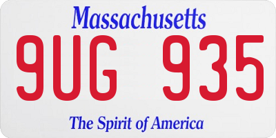 MA license plate 9UG935