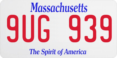 MA license plate 9UG939