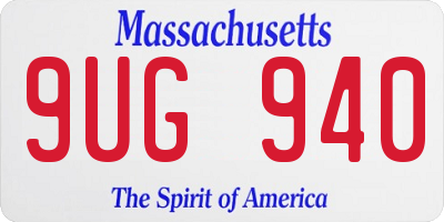 MA license plate 9UG940
