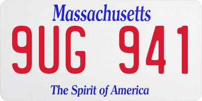 MA license plate 9UG941