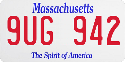 MA license plate 9UG942