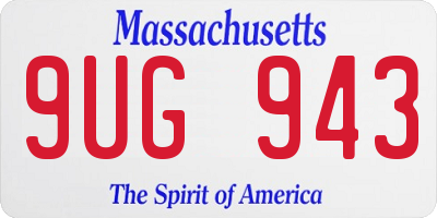 MA license plate 9UG943
