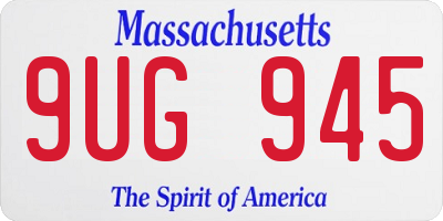 MA license plate 9UG945
