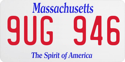 MA license plate 9UG946