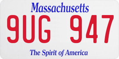 MA license plate 9UG947