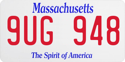 MA license plate 9UG948