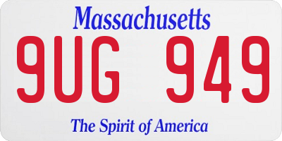 MA license plate 9UG949