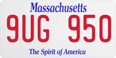 MA license plate 9UG950