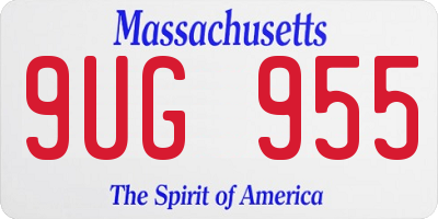 MA license plate 9UG955