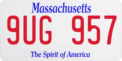 MA license plate 9UG957