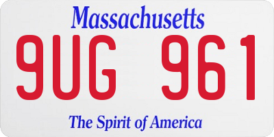 MA license plate 9UG961